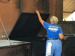 Tootsie checking one of the pits