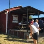 People lining up outside Snow's BBQ