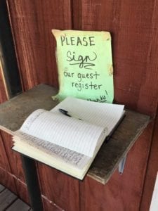 Snow's wants to you sign their guest register