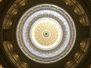 Looking up into the Texas State Capitol dome