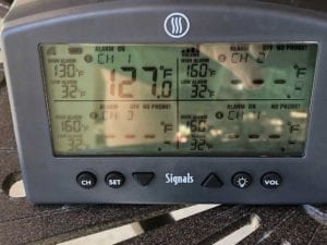ThermoWorks Signals measuring internal meat temperature