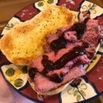 Tri-tip sandwich with barbecue sauce