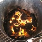 Lighting 30 briquettes in chimney starter