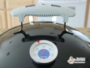 WSM lid with candy thermometer