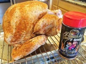 Rubbed turkey after brining
