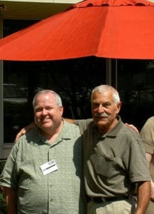 Chris Allingham with Erich Schlosser, inventor of the Weber Smokey Mountain Cooker