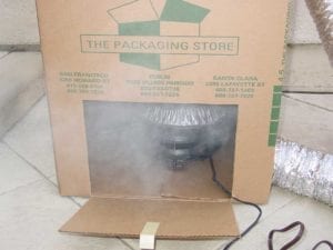 Smoke forming inside the box