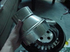 Slipping duct reducer over the starter collar