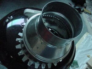 Duct reducer in place