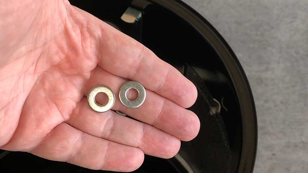 Two stainless steel washers
