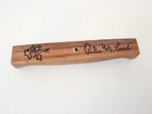 Bottom handle piece with AMLWoodArt logo & signature