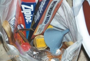 Close-up view of supplies