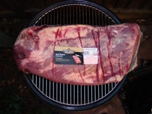 15.39 pound brisket in 18.5" WSM