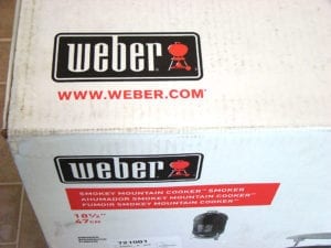 Weber website URL on top of box