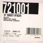 18.5" model number label