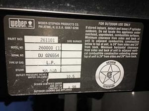 Example of 2002 DU code on a Summit 450