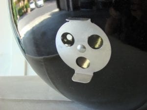 View of charcoal bowl vent damper
