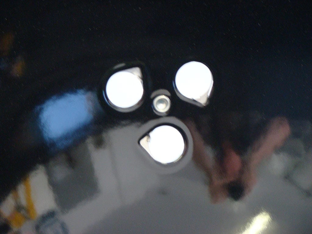 Close-up of inside vent and rivet