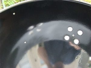 Interior view of charcoal bowl