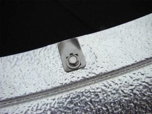 Close-up of door latch