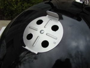 Close-up view of lid vent damper