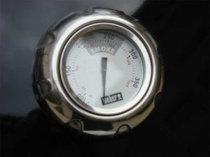 Close-up view of thermometer and bezel