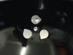 Close-up of inside view of bowl vent damper