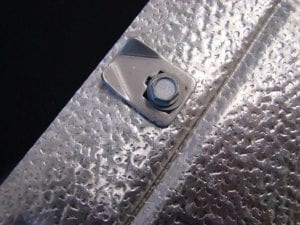 Close-up of door latch