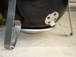 View of legs, damper, and heat shield