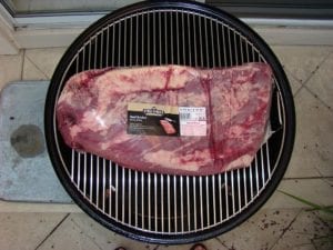 15.39 pound brisket in 22.5" WSM
