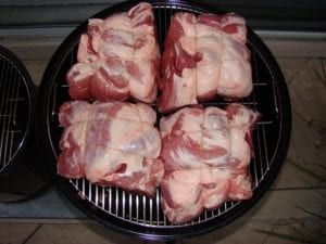 4 pork butts in 22.5" WSM