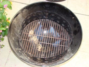 Charcoal chamber on charcoal grate