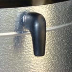 Close-up of access door knob