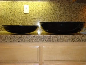Side view of water pans