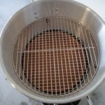 View into Mini WSM of top cooking grate