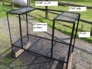 Metal workstation with dimensions