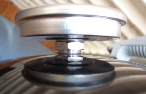 Close-up of threaded installation