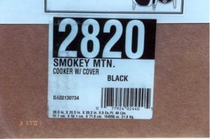 Label including model number & box specs