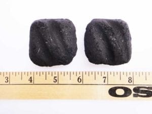 Reverse view of 2014 Kingsford (left) and 2015 Kingsford (right). Briquets continue to feature diagonal "Sure Fire Grooves" on the back.