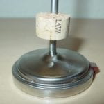 Piece of cork on candy thermometer stem