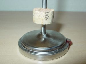 Piece of cork on candy thermometer stem