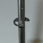 E-clip clipped onto candy thermometer stem