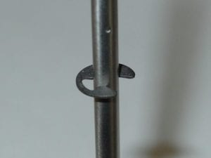 E-clip clipped onto candy thermometer stem