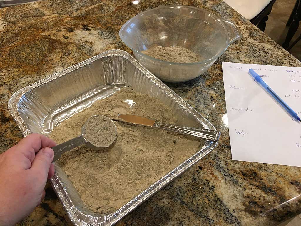 Measuring the volume of ashes using the "dip & sweep" method