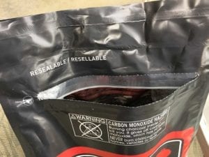 Resealable zipper lock opening on side of Weber plastic bag