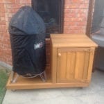 Wooden WSM platform with storage cabinet