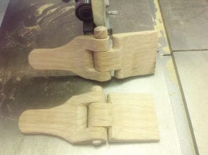 Handcrafted wooden hinges