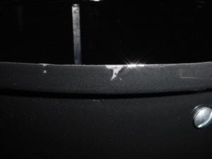 Chipped or missing porcelain finish
