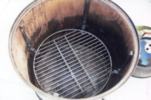Charcoal grate inserted
