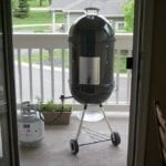 Gas converted WSM on 18-1/2" kettle base